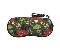 MAZBIT Bright Mushrooms Art Soft Printed Glasses Case, Neoprene Lightweight Portable Sunglasses Case, Zipper Closure