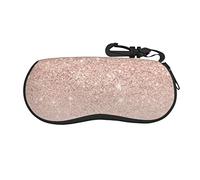 MAZBIT Rose Gold Wallpaper Soft Printed Glasses Case, Neoprene Lightweight Portable Sunglasses Case, Zipper Closure
