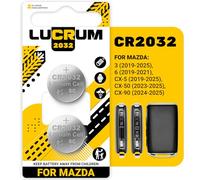 Mazda CX5 Key Battery Replacement, 2 CR2032 Battery for Car Remote Key for Mazda 3 6 CX-5 CX-50 CX-9 CX-30 2019-2025 CR 2032
