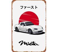 Mazda Miata MX5 Metal Tin Sign 8 x 12 in Car Posters Vintage Poster Man Cave Decorative