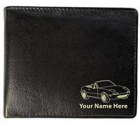 Mazda MX5 Mk1 (2) Design, Personalised Mens Leather Wallet (Toscana Style)