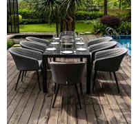 Maze Ambition Flanelle 8 Seater Fire Pit Garden Dining Set