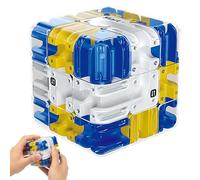 Maze Ball, 3D Rolling Ball Maze, Engaging Brain Teaser Puzzle Cube for Logic Development and Relaxing, Blue Labyrinth Cube with Steel Ball Suitable as birthday Gift or Party Decoration Item