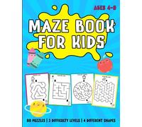 Maze Book for Kids Ages 4-8: 88 Puzzles with 3 Difficulty Levels and 4 Different Shapes: Activity Book for Kids - Puzzle Book with Images suitable for Colouring