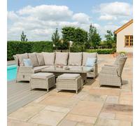 Maze Cotswold Natural Rattan Rising Table Corner Garden Dining Set with Chair
