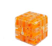 Maze Cube, Large Labyrinth 3D Maze Cube - Engaging Brain Teaser Toy,Cultivate Logical Thinking,Marble Magic 3x3 Challenge Mazes Ball for Stress Relief,for Kids Teens Adults (Orange)
