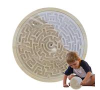 Maze Games,Wooden Maze Puzzle for Kids | with 2 Metal Balls Round Learning Activity Tool for Adult Student Classroom Party Travel Road Trip