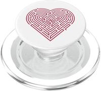 Maze Heart Valentine Labyrinth Red Heart PopSockets PopGrip for MagSafe