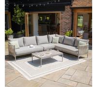 Maze Milan Cool Linen Large Corner Garden Sofa Set
