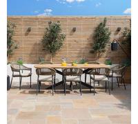 Maze New Bali Sandstone 8 Seater Oval Garden Dining Set