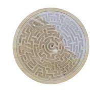 Maze Puzzle, Round Wood Maze Board Game, with 2 Metal Balls Learning Activity for Student Children Adult Classroom Family Travel Party