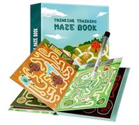 Maze puzzle toys,spatial thinking maze,one stroke, can be repeatedly erased, 3-8 years old children maze primary decryption game, gifts (send erasable pens)