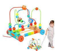 Maze Toy - Colorful Wooden Activity, 6.22x7.28in Maze Bead Structure, for Coordination Support Unique Color Memory Engagement Smooth Tracking Feature, Preschool Learning Game, Early Skill Development