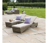 Maze Winchester Natural Rattan Garden Sunlounger Set