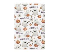 Mazeann Ghosts Pumpkins Halloween Crib Sheets Soft Breathable Fitted Baby Crib Sheets Mattress Cover for Girl Boys, 52" x 28" x 9"