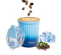 MAZEL 316 Stainless Steel Insulated Coffee Mug 380ml,Double Drinking Spouts Leakproof Travel Mug,Car Cup Holder Friendly Thermal Tumbler for Commute, Office, Gym (Blue)