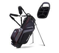 MAZEL Golf Stand Bag 6 Way Full-Length Dividers,7 Waterproof Zipper Pockets Large Capacity,Rain-Proof Material and Thick Waist Pad Lightweight Golf Bag (Black Golf Stand Bag)