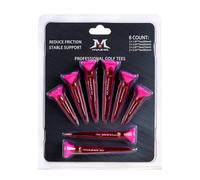 MAZEL Golf Tees 8 Pack Durable Plastic Par-Tee High Performance Tees 1.97" 2.44" 2.87" 3.25" (Transparent, Pink)
