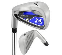 MAZEL WM-X1 Golf Iron for Men 1,2,3,4,5,6,7,8,9, P, S, CNC Milled Face Golf Club Single Iron for Left-Handed Golfers (Silver-LH, Single A Iron)