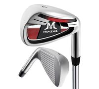 MAZEL WM-X3 Golf Single Iron Club 1,2,3, 4,5,6,7,8,9, P, S,Premium Stainless Steel Shaft, CNC Milled Face for More Spin (Red, Single 4 Iron)