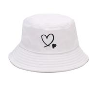 MAZELIKEHOOD Bucket Hat Embroidered Foldable Heart Bucket Hat Cotton Visor Sun Hat for Women Men