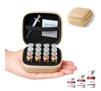 Mazentrix Peptide Vial Case for Fridge Storage - Organizer Holds 1-3ml Vials for Insulin, GLP-1, Peptides,Hard Shell Travel Case with Hand Strap,G0ld