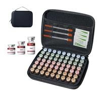 Mazentrix - Peptide Vial Case for Refrigerator Storage, 30 Slots Organizer Holds 1-2ml Vials for Insulin, GLP-1, Peptides, Travel Case with Strap, 63 Slot, Modern