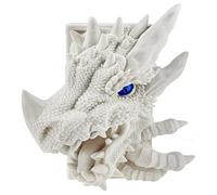 MAZERAN 3D Dragon Decorative Bookend, Fantasy Shelf Decor Nook, Vintage Dragon Book End, Medieval Evil Dragon Book Stopper, Dragon Bookshelf Statue Decorations