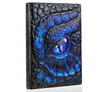 Mazeran 3D Dragon Eye Hardcover Notebook, Antique Handmade Ocean Dragon Eye Polystone A5 Line Craft Writing Sketch Journal Diary, Home Ornament Artistic Fantasy Decoration