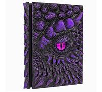 Mazeran 3D Dragon Hardcover Embossed Journal, Antique Handmade Demon Dragon Eye Polystone A5 Blank Craft Writing Sketch Notebook Daily Notepad, Home Ornament Artistic Fantasy Decoration