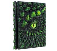 Mazeran 3D Dragon Hardcover Embossed Journal, Antique Handmade Forest Dragon Eye Polystone A5 Blank Craft Writing Sketch Notebook Daily Notepad, Home Ornament Artistic Fantasy Decoration