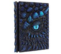 Mazeran 3D Dragon Hardcover Embossed Journal, Antique Handmade Ocean Dragon Eye Polystone A5 Blank Craft Writing Sketch Notebook Daily Notepad, Home Ornament Artistic Fantasy Decoration