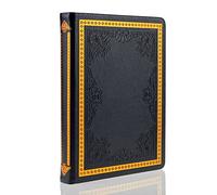 MAZERAN Bible Journal Notebook, PU Leather Hard Cover Retro Embossed Travel Journal Writing Notebook, College Lined Personal Planner 5.5 x 7.7" Gift for Men Women Teens