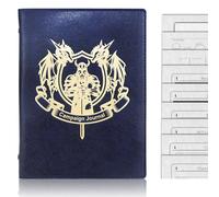 Mazeran Campaign Journal for DnD, Leather Golden Stamped Patterned Soft Cover, Fantasy Handmade DnD Dungeons and Dragons 5e Character Sheet, B6 6-Ring Binder Refillable Notebook, 2 Set of Campaign