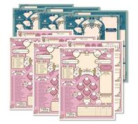 MAZERAN DND 5E Character Sheets, Plastic Wet Erasable Card Board Compatible with Dungeons Dragons 5e TTRPG Game Player, A4 Size Double Side Printing, 3 X 2 Styles for 6 Players Total 12 Pages