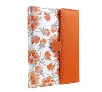 Mazeran Floral Magnetic Notebook Journal, Elegant Faux Leather Hard Cover B6 Executive Travel Diary