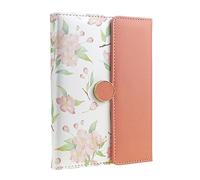 Mazeran Floral Magnetic Notebook Journal, Elegant Faux Leather Hard Cover B6 Executive Travel Diary