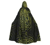 mazesHalloween printed hooded cape adult party robe masquerade and role play. Carnival wizard cape