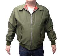 Mazeys Mens Classic Harrington Jackets (Medium, Olive Green)