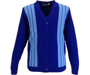 Mazeys Mens Classic Retro Multi Striped Cardigan (UK, Alpha, XXL, Regular, Regular, Blue/Sky)