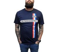 Mazeys Mens Official Oasis T Shirt… (UK, Alpha, M, Regular, Regular, Navy Blue Knebworth Vertical Stripe)