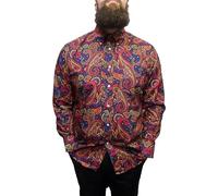 Mazeys Mens Retro Mod Paisley Shirts (Navy Multi) Size 3X Large