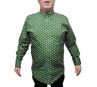 Mazeys Mens Retro Mod Polka Dot Shirts (XXX Large, Green)