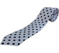 Mazeys Mens Retro Mod Polka Dot Ties (White/Black)