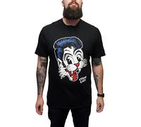 Mazeys Mens Stray Cats Retro T Shirts (X Large, Logo Black)