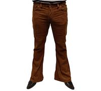 Mazeys Mens Vintage Bell Bottom Super Flares Trousers (36W/34L, Tan)