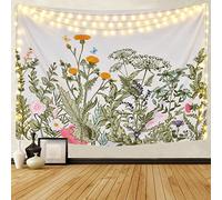 Mazheny Tapestry Moon Phase Change Wall Hanging Tapestry with Art Nature Home Decorations for Living Room Bedroom Decor 59.1" x 82.7" Flower Plants