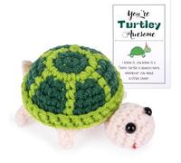 Maziky Funny Positive Turtle Mini Crochet Sea Turtle with Positive Affirmations Cards for Inspirational Novelty Gifts (Positive Turtle, 1P)