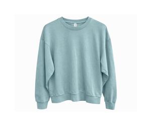 Mazine - Genderless Natural Dye Sweatshirt - Jumper size L, turquoise/white