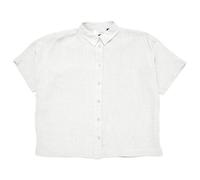Mazine - Women's Short Sleeve Linen Shirt - Blouse size M, white